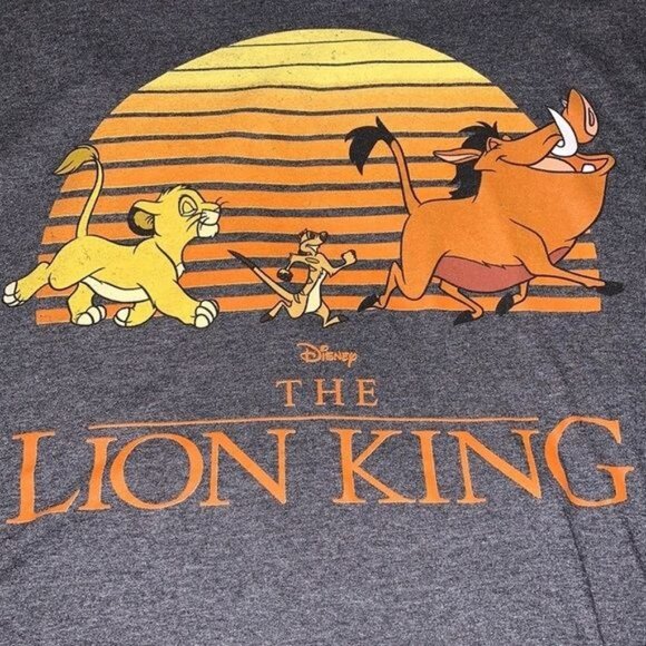 Disney The Lion King Gray Graphic T-Shirt XXL Short Sleeve 100% Cotton - Picture 3 of 6